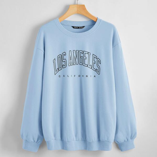 

Letter Graphic Pullover, Baby blue