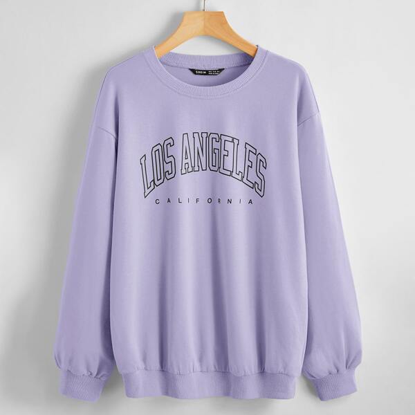 

Letter Graphic Pullover, Mauve purple