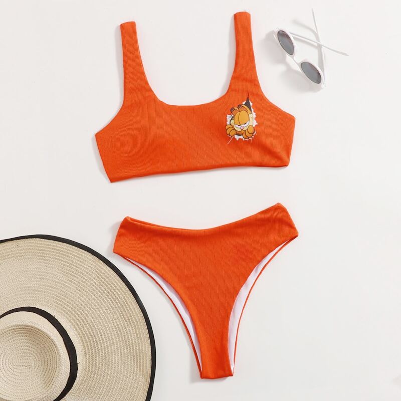 

Cartoon Bikini Swimsuit, Orange