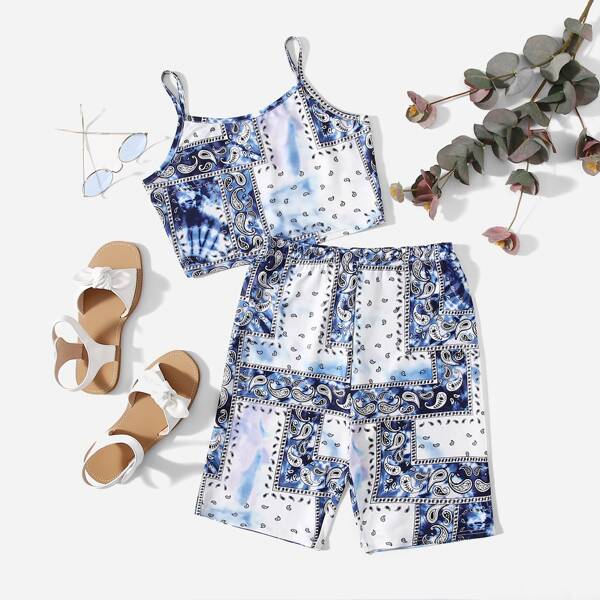 

Teen Girls Paisley Print Cami Top and Biker Shorts Set, Multicolor