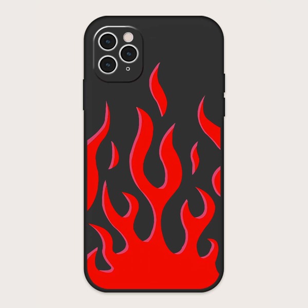 

Чехол для iPhone с узором "огонь, Красный