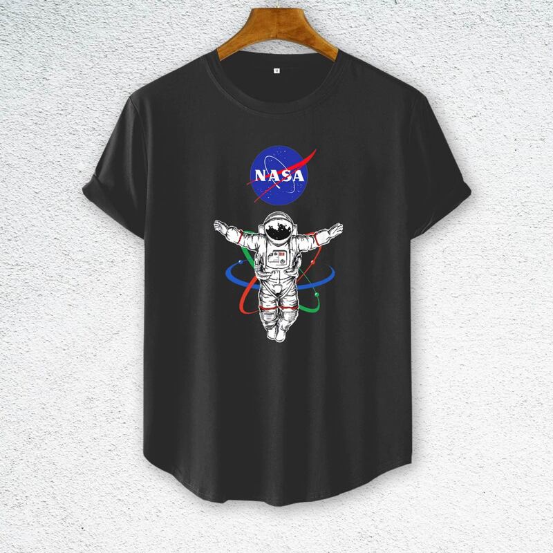 

Guys Letter & Astronaut Print Tee, Black