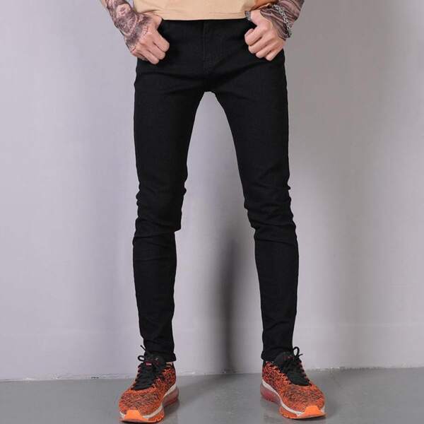 

Men Solid Skinny Jeans, Black