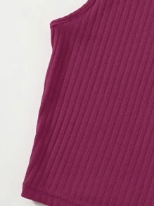 SHEIN EZwear Top tank tejido de canalé corto unicolor