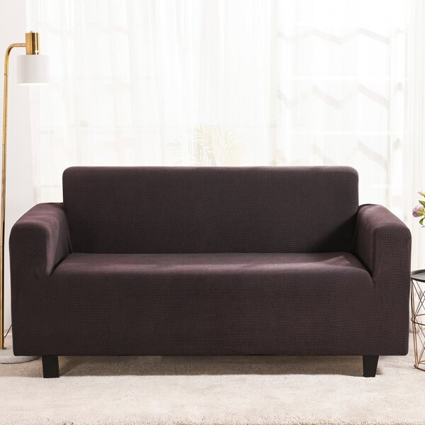 

Solid Color Stretchy Sofa Cover, Coffee brown
