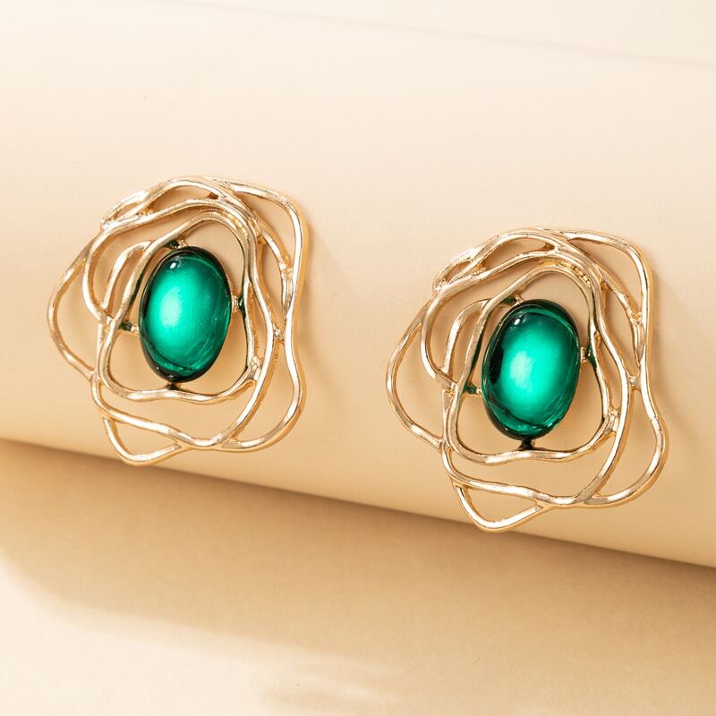 

Rhinestone Stud Earrings, Gold