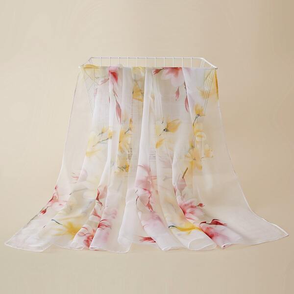

Flower Print Scarf, Multicolor
