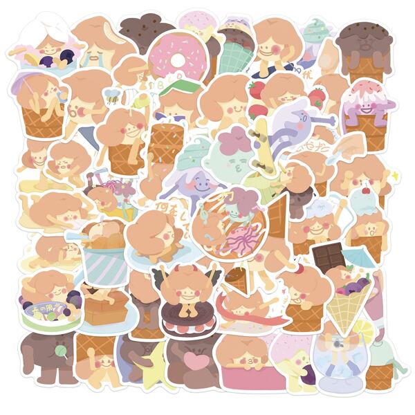 

52pcs Cartoon Graphic Sticker, Multicolor