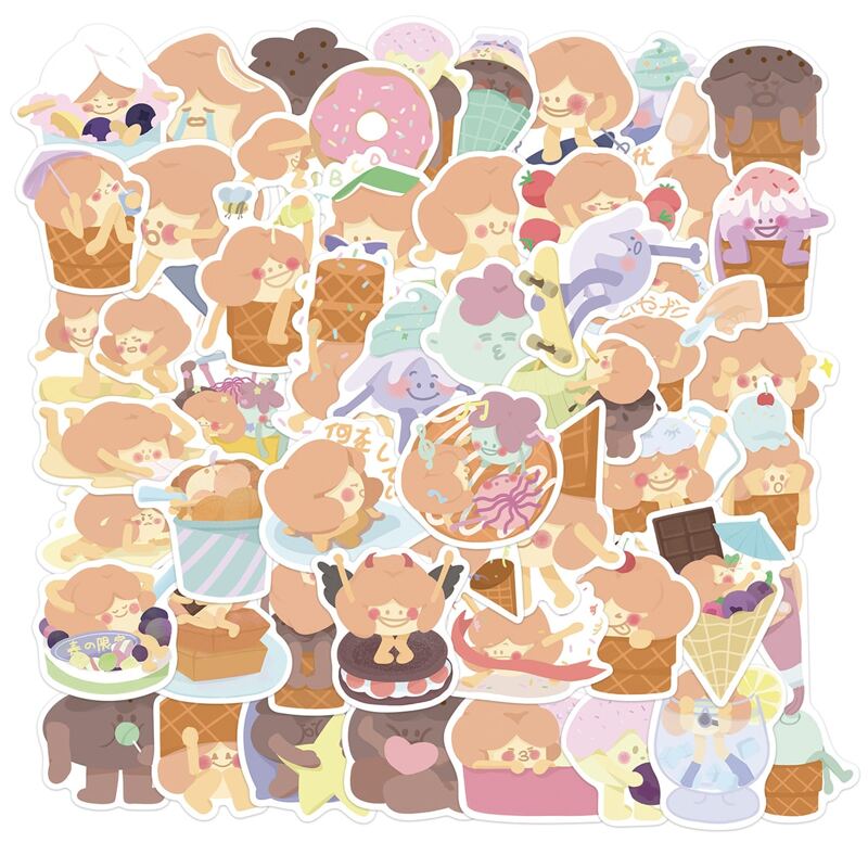 

52pcs Cartoon Graphic Sticker, Multicolor