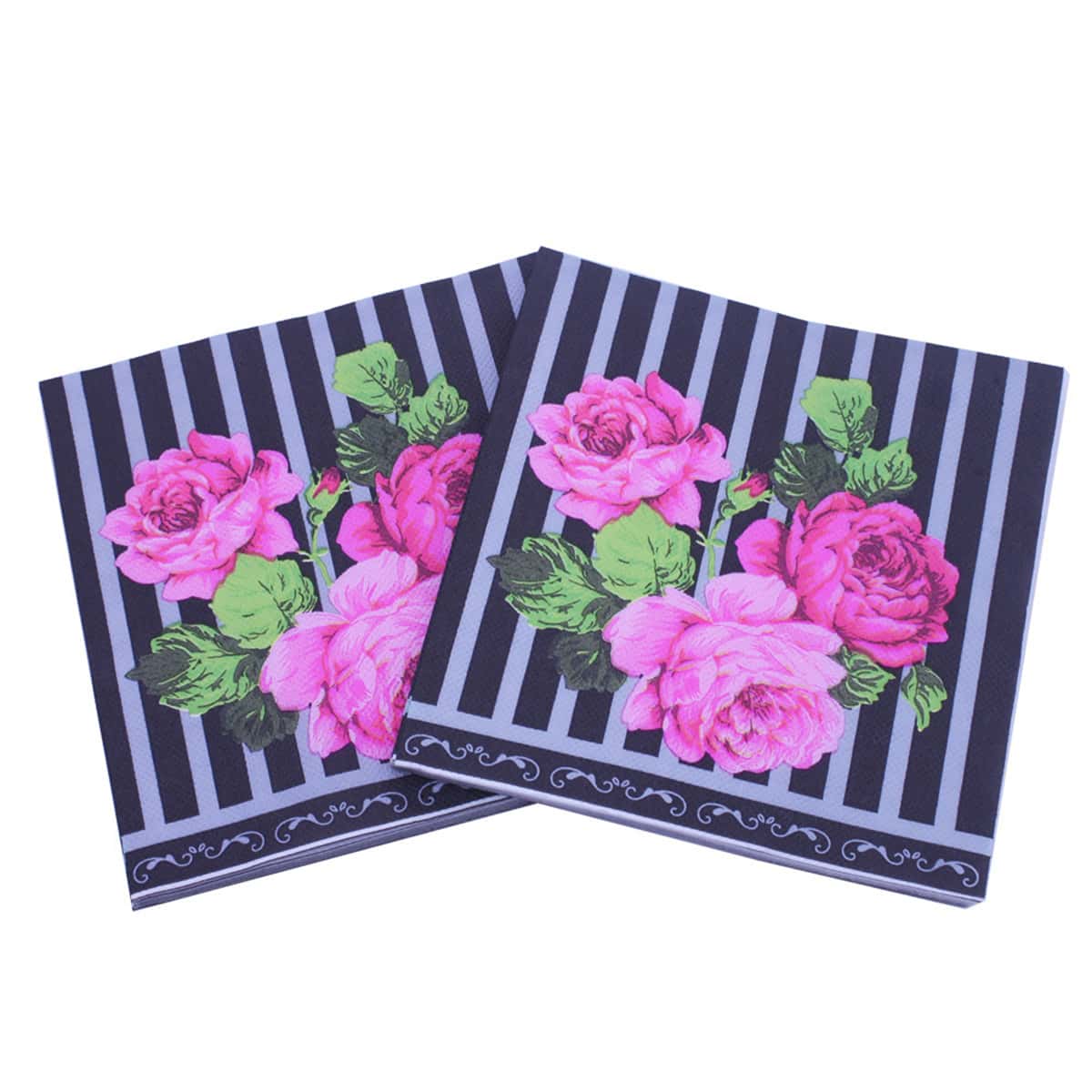 

20pcs Flower Pattern Disposable Napkin, Multicolor