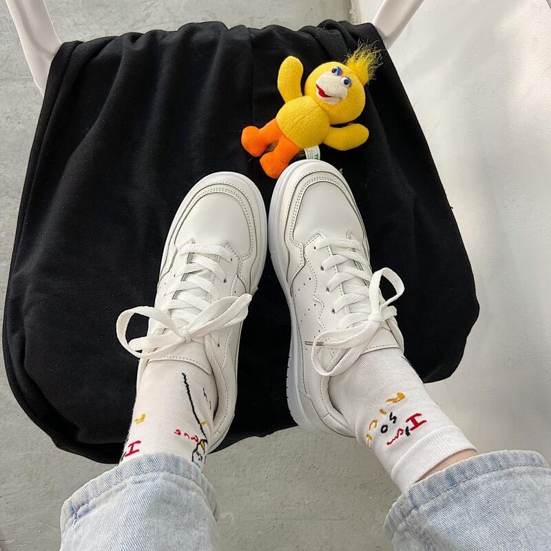 

Solid Lace-up Skate Shoes, White