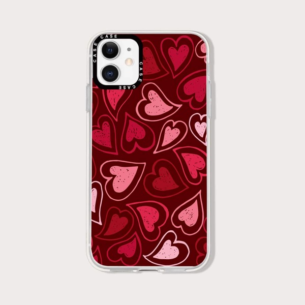 

Heart Pattern Phone Case, Red