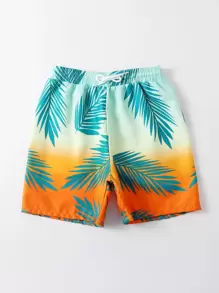 Tween Boy Tropical Print Beach Shorts - Multicolor - View 3
