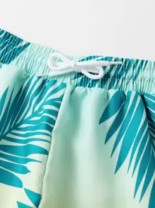Tween Boy Tropical Print Beach Shorts - Multicolor - View 5