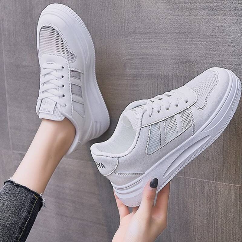 

Lace-up Mesh Skate Shoes, White