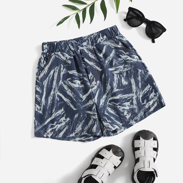 

Toddler Boys Brush Stroke Print Slant Pocket Shorts, Multicolor