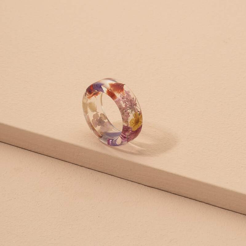 

1pc Floral Ring, Multicolor
