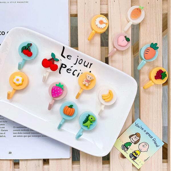 

5pcs Cartoon Design Random Wall Hook, Multicolor