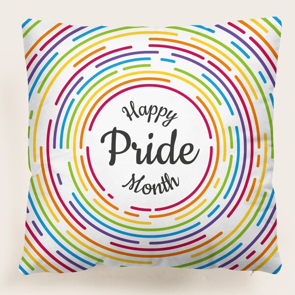 

LGBT Slogan Graphic Cushion Cover Without Filler, Multicolor