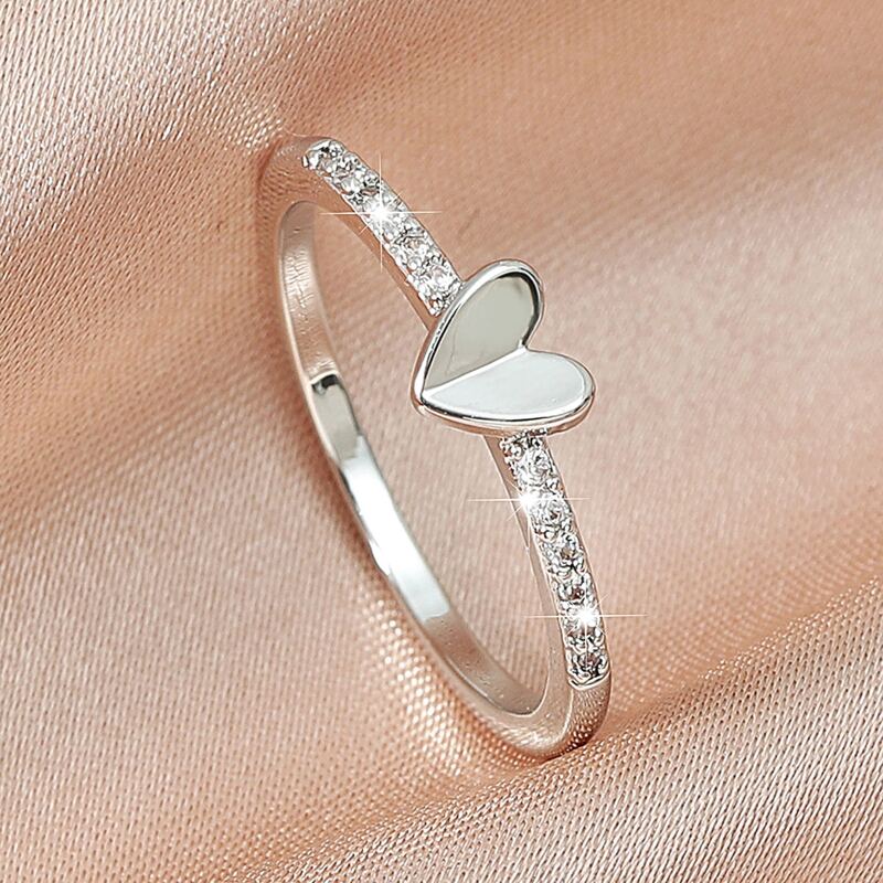 

1pc Heart Ring, Silver