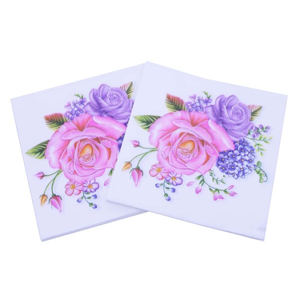 

20pcs Floral Pattern Paper Napkin, Multicolor