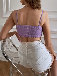 Knit ngọn Hoa Giải trí - Màu Lilac Tím - Xem 2