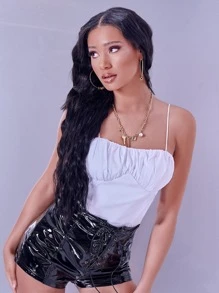 SHEIN Top Cami Con Escote Fruncido - Blanco - Ver 1