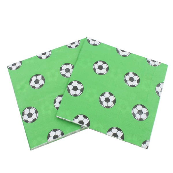

20pcs Football Print Disposable Napkin, Green