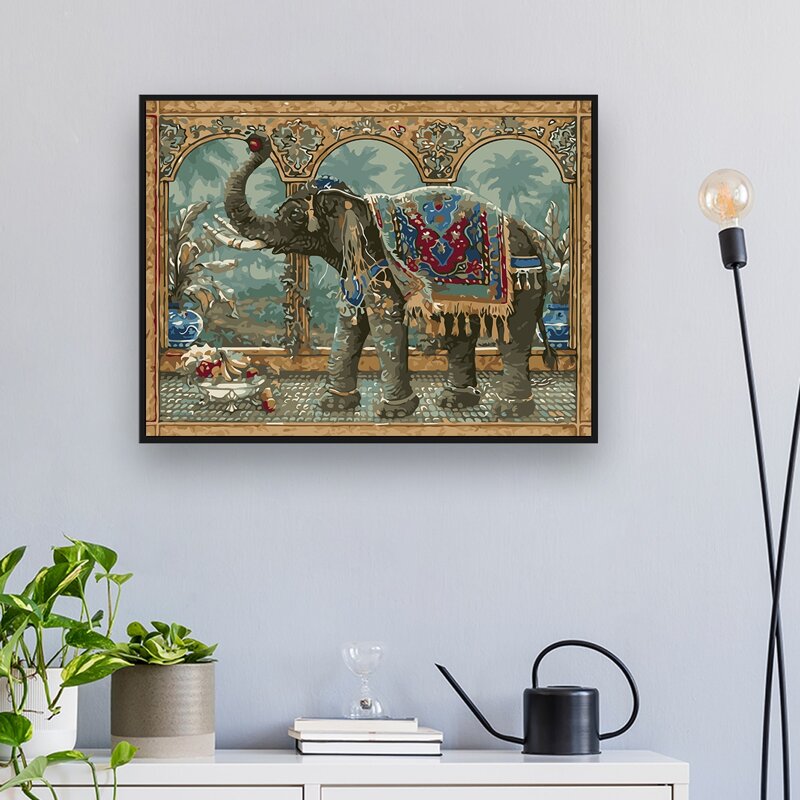 

Elephant Print Diamond Painting Without Frame, Multicolor