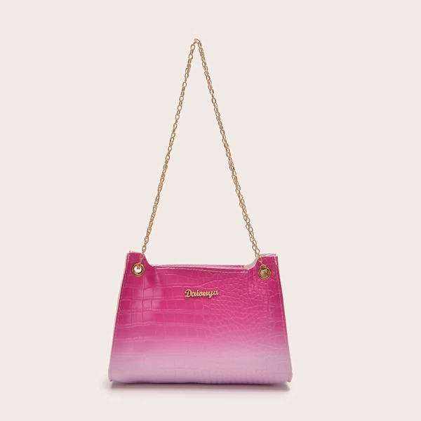 

Ombre Croc Embossed Shoulder Bag, Multicolor