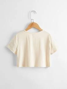 SHEIN Girls 3 Packs Solid Tee - Multicolor - View 2