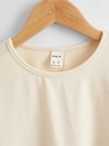 SHEIN Girls 3 Packs Solid Tee - Multicolor - View 7