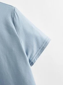 SHEIN Girls 3 Packs Solid Tee - Multicolor - View 8