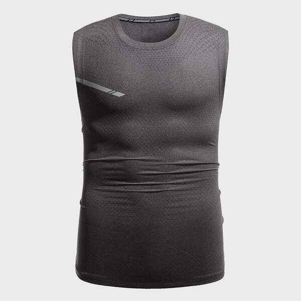 

Men Geo Print Sports Tank Top, Dark grey