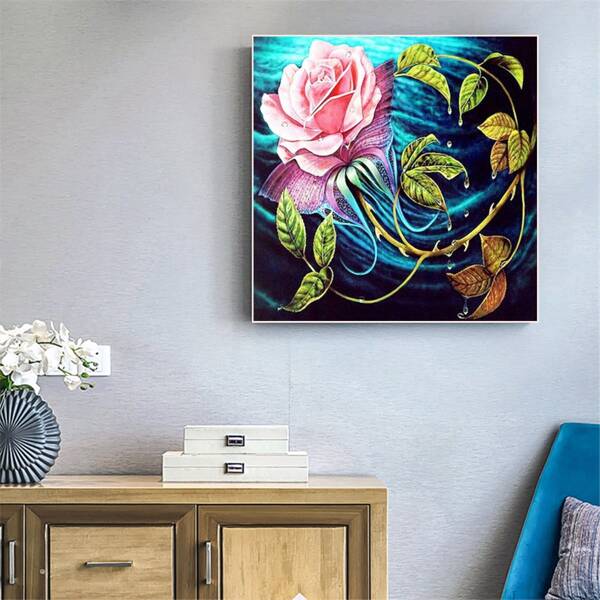 

Flower Print Diamond Painting Without Frame, Multicolor