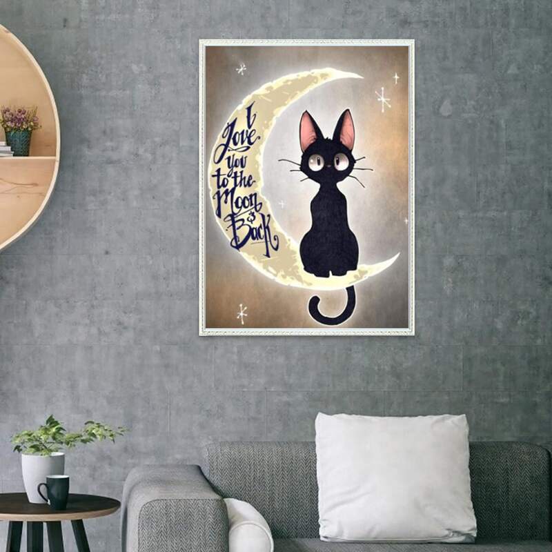 

Cartoon Cat Print Diamond Painting Without Frame, Multicolor