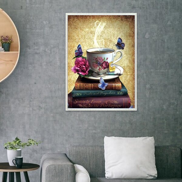 

Coffee Cup Print Diamond Painting Without Frame, Multicolor