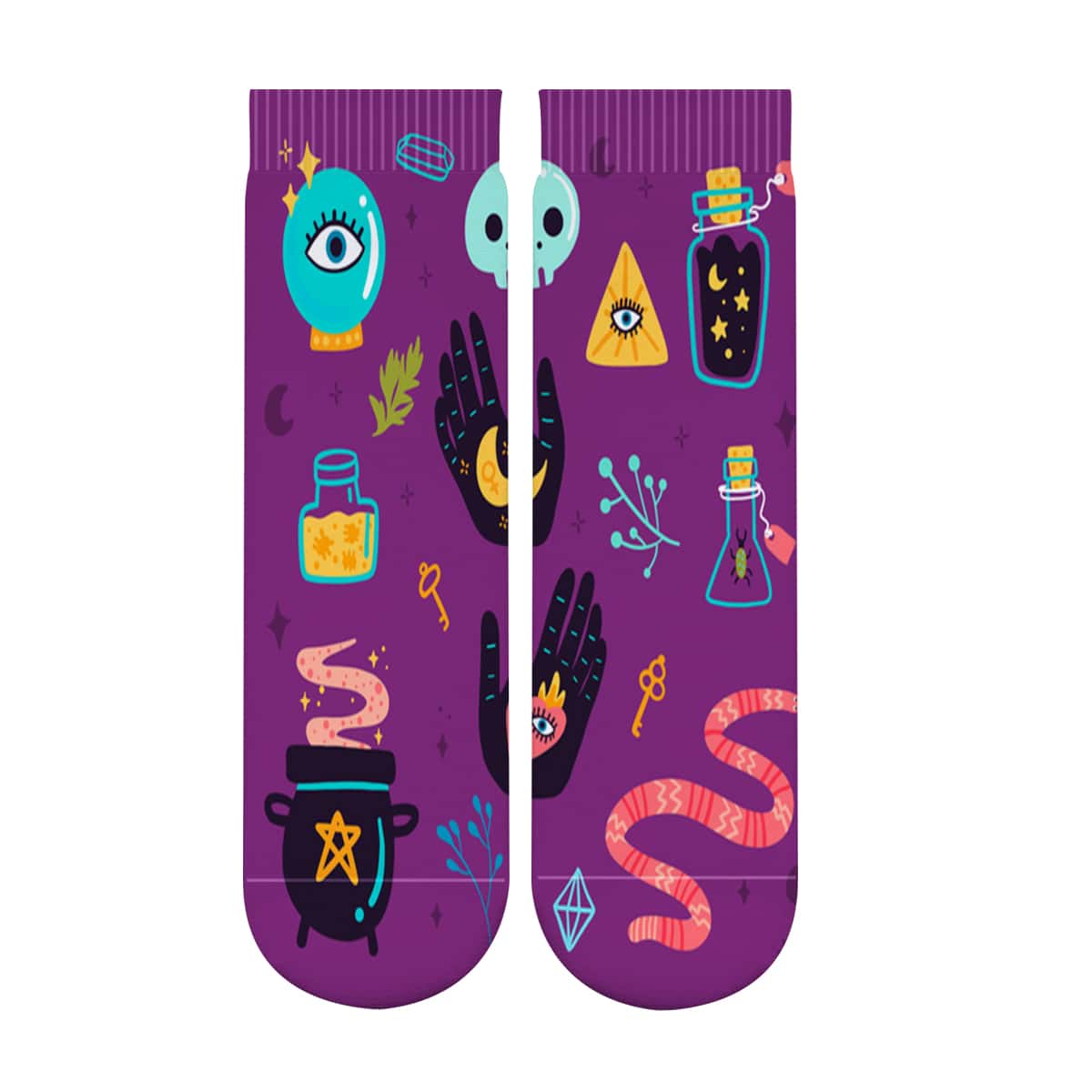 

Cartoon Graphic Crew Socks, Multicolor