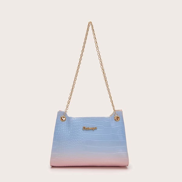 

Ombre Croc Embossed Shoulder Bag, Multicolor