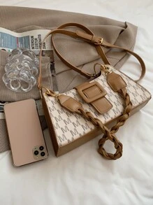 Túi đeo vai họa tiết chữ cái không thấm nước, nhẹ, dành cho doanh nhân thông thường dành cho nữ tuổi teen Sinh viên đại học, tân binh và công nhân cổ trắng Hoàn hảo cho văn phòng, đại học, công việc, kinh doanh, đi làm - Màu Khaki - Xem 3