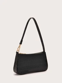 Da thuần chay Textured Mịn màng Hiệu ứng Túi Sling Đối với phụ nữ Không thấm nước , Nhẹ , Thương vụ Hàng ngày Dập nổi cá sấu Cái túi Đối với Cô gái tuổi teen NỮ Cao đẳng Sinh viên , & Cổ cồn trắng Công nhân
工人 Hoàn hảo Cho văn phòng , Cao đẳng , Làm việc , Làm Việc  , Commute - màu đen - Xem 2