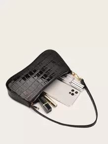 Da thuần chay Textured Mịn màng Hiệu ứng Túi Sling Đối với phụ nữ Không thấm nước , Nhẹ , Thương vụ Hàng ngày Dập nổi cá sấu Cái túi Đối với Cô gái tuổi teen NỮ Cao đẳng Sinh viên , & Cổ cồn trắng Công nhân
工人 Hoàn hảo Cho văn phòng , Cao đẳng , Làm việc , Làm Việc  , Commute - màu đen - Xem 5