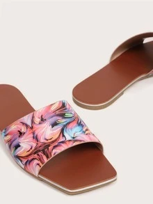 Multicolored Slide Sandals - Multicolor - View 4