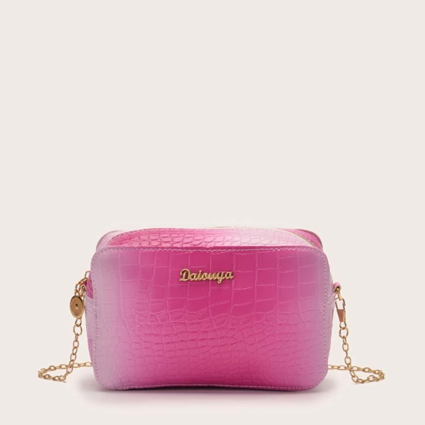 

Ombre Croc Embossed Chain Crossbody Bag, Multicolor