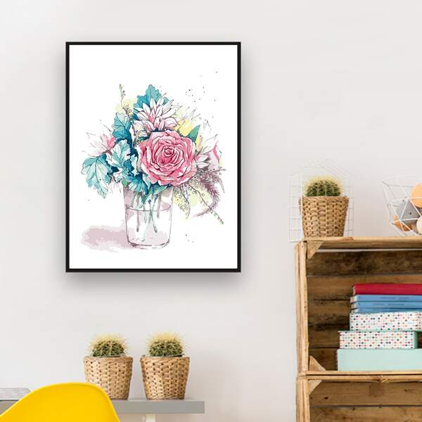 

Flower Print Diamond Painting Without Frame, Multicolor