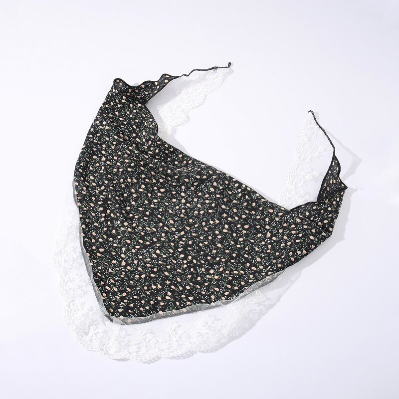 

Floral Print Hair Band, Black