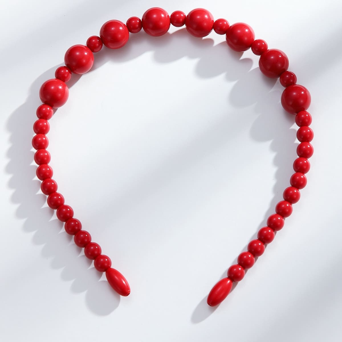 

Round Beaded Headband, Red