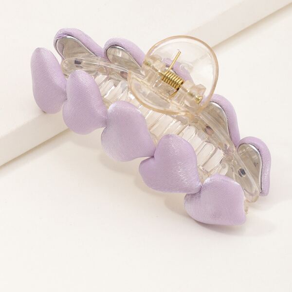 

Heart Decor Hair Claw, Purple