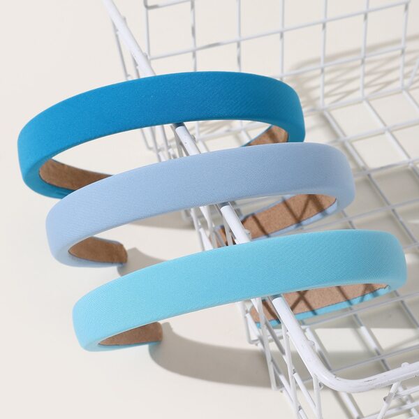 

3pcs Simple Plain Headband, Multicolor