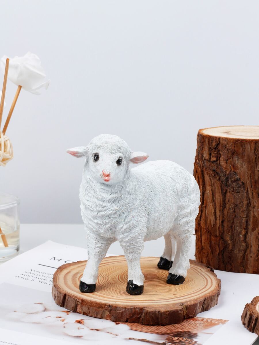 1入組羊造型藝術裝飾 - 白色 - 查看 1